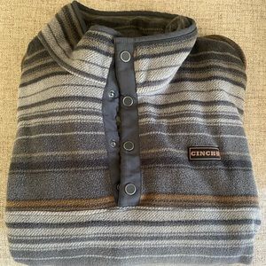 Cinch Men’s Striped Charcoal Pullover